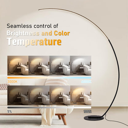 Linkenail LED Bogenlampe dimmbar, 25W Stehlampe mit Fernbedienung