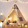 besrey Tipi Kinderzelt Spielzelt – Baumwolle Indoor Outdoor Lichter Matte: Beiges Baumwoll-Tipi für Kinder. Dient als Spielzelt drinnen & draußen.