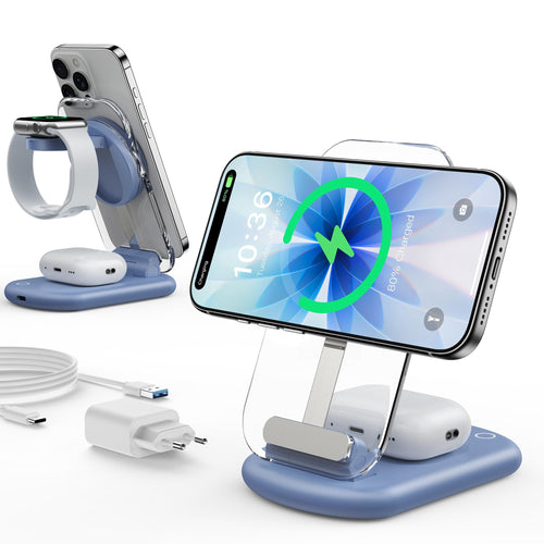 Mukiya 3-in-1 MagSafe Ladestation für iPhone, Apple Watch, AirPods
