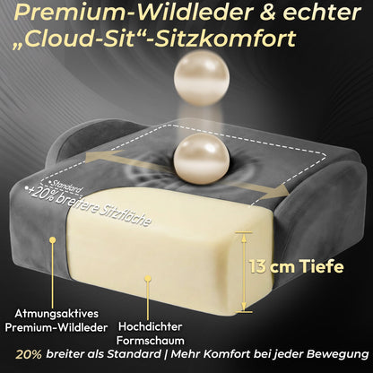 Dowinx Gaming Stuhl, ergonomischer Bürostuhl mit Fussstütze, grau