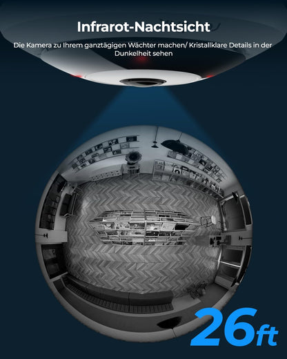 Reolink FE-P 6MP PoE IP Fisheye Sicherheitskamera 360° - Weiss