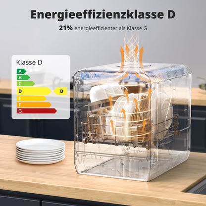 AIRMSEN Mini Tischgeschirrspüler – Wassertank Ultra-Schmal Weiss