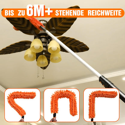 LAANPOLE Teleskop-Staubwedel Set 6 m waschbar mit Fensterabzieher