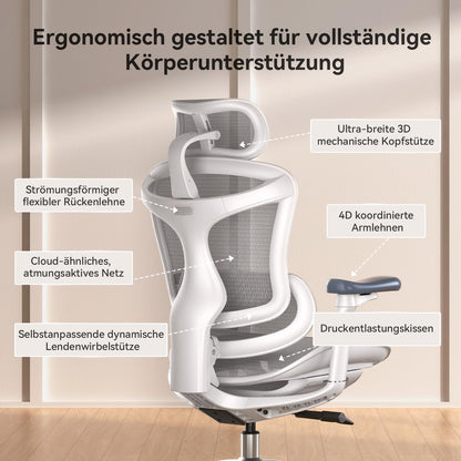 SIHOO Doro C300 Ergonomischer Bürostuhl mit 3D-Armlehnen