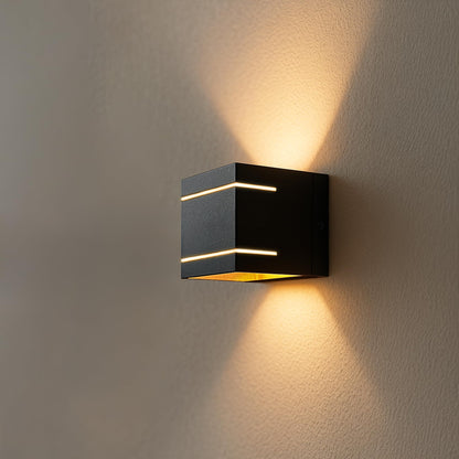 SSC-LUXon KOURA Wandlampe schwarz-gold, 2er-Set für G9 LED