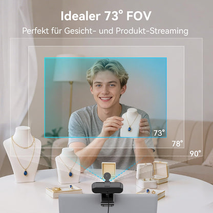 EMEET C60E 4K Webcam mit PDAF-Autofokus und Dual-Mikrofonen
