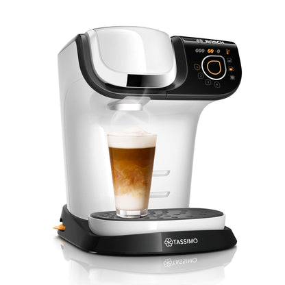 Bosch Tassimo My Way 2 Kapselmaschine TAS6504 – Weiss. Weiße, kompakte Kapselmaschine brüht Kaffee & Heißgetränke aus Tassimo Kapseln.