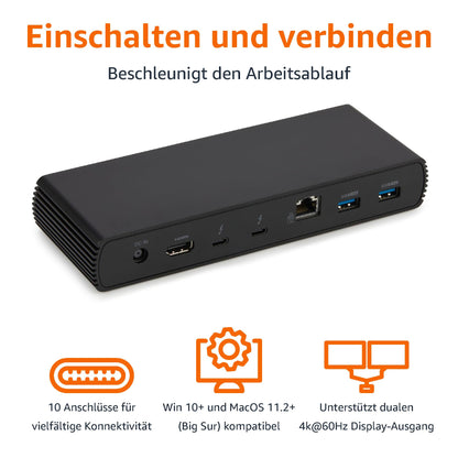 Amazon Basics Thunderbolt 4/USB 4 Pro-Dockingstation – Schwarz
