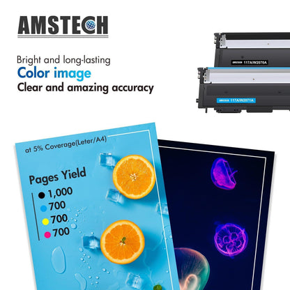 Amstech 117A Toner Set kompatibel für HP Color Laser MFP, 4er-Pack