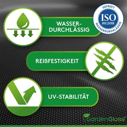 GardenGloss Unkrautvlies 100 m² – Gartenvlies wasserdurchlässig