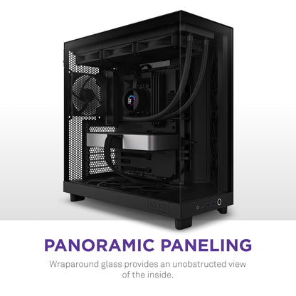 NZXT H6 Flow Dual-Chamber Panorama PC Gehäuse - Schwarz