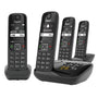 Gigaset AS690A Quattro Schnurlose DECT-Telefone mit AB – Schwarz: Schwarzes schnurloses DECT-Telefon mit AB für einfache Telefonie.