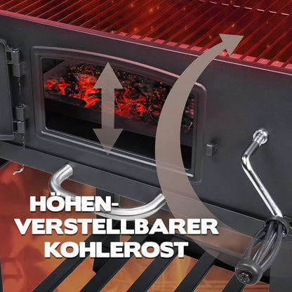 TAINO HERO XL Smoker Holzkohlegrill mit Temperaturanzeige
