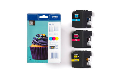 Brother LC-123RBWBP Tintenpatrone Rainbow Blister Cyan/Magenta/Gelb