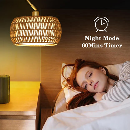 Rayofly Gold Bogenlampe Stehleuchte – Rattan, Dimmbar, App