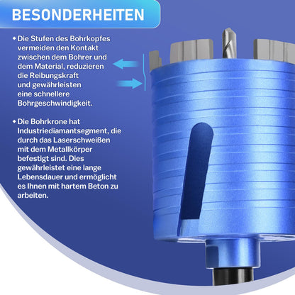 XIIW Diamant Dosensenker 68 mm SDS Plus Bohrkrone Turbo M16