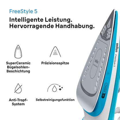 Braun TexStyle 5 SI 5006 BL Dampfbügeleisen, 2600 W, blau