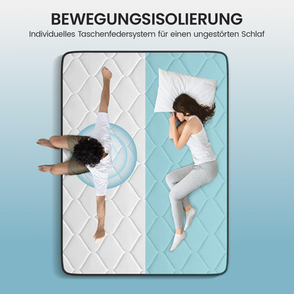BedStory Taschenfederkern Matratze H3 Orthopädisch – 100x200cm