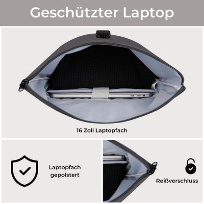 LARKSON Tammo Bike Fahrradtasche & Rucksack 2 in 1 Anthrazit