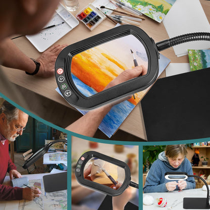 Drdefi Lupenleuchte 10X mit LED-Licht, Glaslinse und Schwanenhals