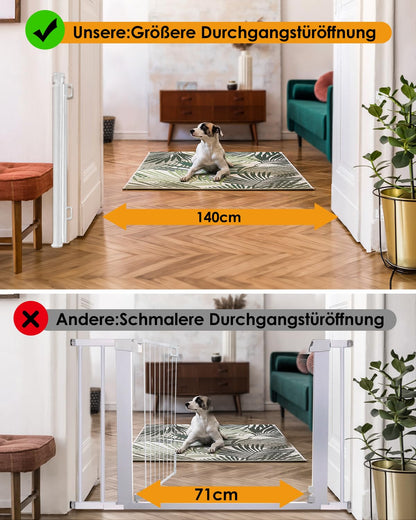 derimkcoa Treppenschutzgitter ausziehbar 0-140 cm weiss