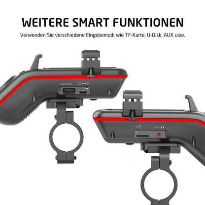 UPPEL Fahrrad Handyhalterung mit Bluetooth Lautsprecher und Powerbank