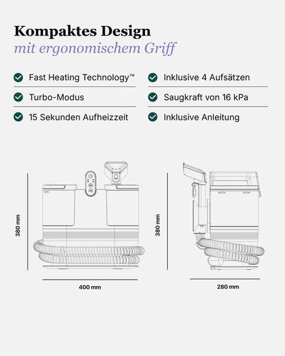 Motionflow Waschsauger Teppichreiniger mit Heizfunktion, 1200W