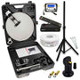PremiumX Mobile Camping SAT Set - Single LNB Koffer Stativ. Graues Koffer-Set mit LNB und Stativ für mobilen Satellitenempfang.