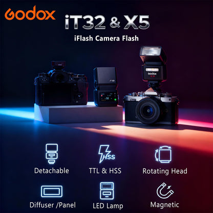 Godox iT32 TTL Mini-Blitzgerät mit X5-S Auslöser für Sony