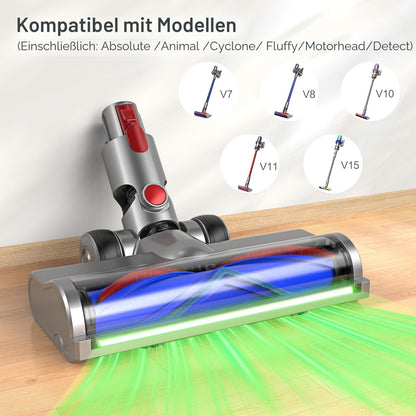 EVARY Ersatz-Bodendüse für Dyson V7 V8 V10 V11 V15 mit LED-Licht