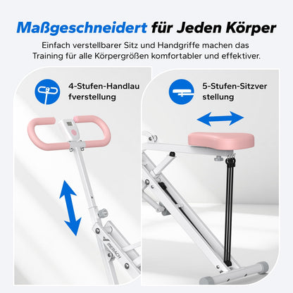 MERACH 2-in-1 Kniebeugen-Rudergerät R07 - Faltbar, Weiss