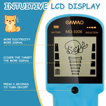 OMMO Metalldetektor für Kinder MD-3006 mit LCD-Display und Schaufel