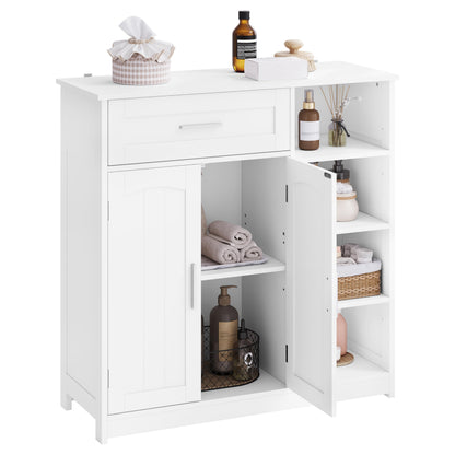 EUGAD Badezimmerschrank schmal - Schublade, 2 Türen, Weiss
