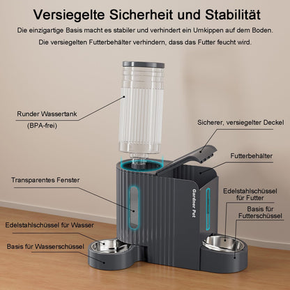 Gardner Pet Futterspender und Wasserspender Set für Katzen und Hunde
