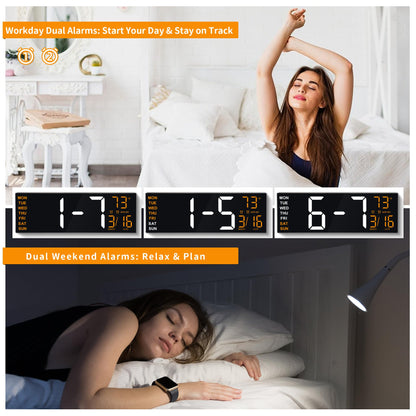 Maxstar Digitale Wanduhr 16 Zoll mit RGB LED Display und Fernbedienung