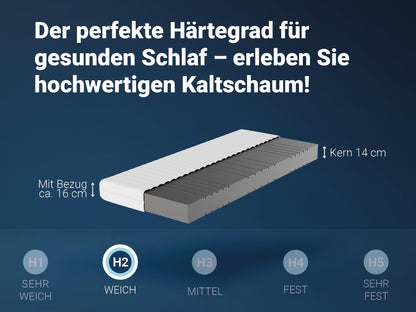 Betten-ABC KSP-500 7-Zonen Kaltschaum Matratze - 90x200 cm H2