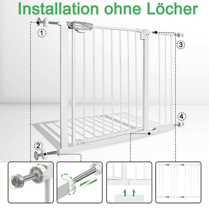 JOIEYOU Treppenschutzgitter ohne Bohren, 95-105 cm, Schwarz