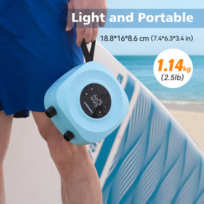 Hydrohero D18PRO Elektrische SUP Pumpe 20 PSI mit Akku, Blau