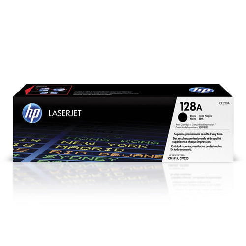 HP Original 128A Toner Schwarz für LaserJet Drucker, rechteckige, schwarze Tonerkassette. Für scharfe Schwarzweiß-Laserdrucke.