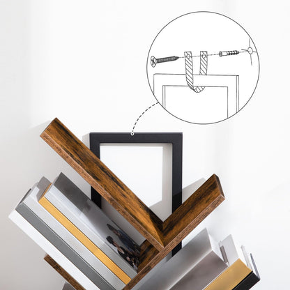 HOOBRO Baumförmiges Bücherregal mit Schublade - Vintagebraun EBF18SJ01G1