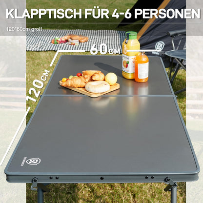 EVER ADVANCED Campingtisch faltbar 120x60 cm für 4-6 Personen