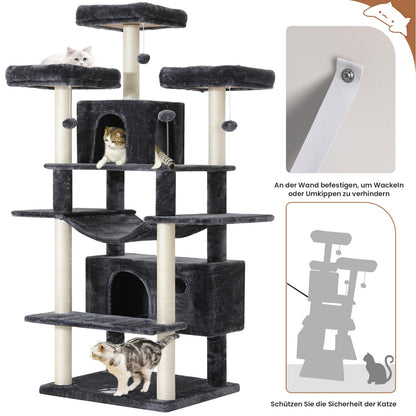 MSmask grosser Kratzbaum XXL für grosse Katzen – Rauchgrau