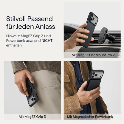 Pitaka iPhone 17 Pro Hülle Aramid Magsafe - ultra dünn, Schwarz/Grau