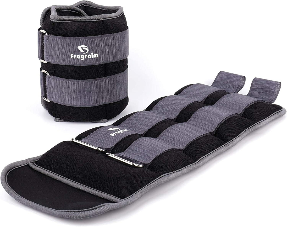 Fragraim Gewichtsmanschetten Fuss & Hand – 10KG 1 Paar. Flexible, schwarze Manschetten zur Intensivierung des Krafttrainings.