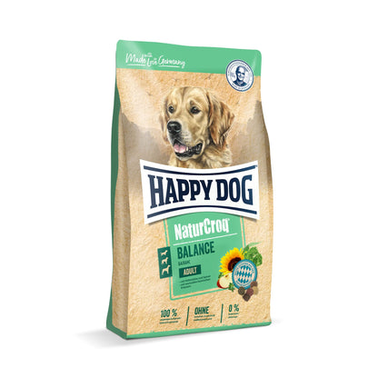Happy Dog NaturCroq Balance Trockenfutter für erwachsene Hunde 15 kg, Kroketten mit heimischen Kräutern
