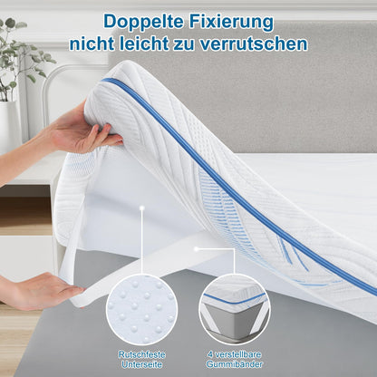 BedStory Matratzentopper 180x200 cm Gel-Kaltschaum H3/H4 10 cm