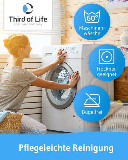 Third of Life ACAMAR Kissenbezug 2er-Set Dunkelgrau Mako-Baumwolle