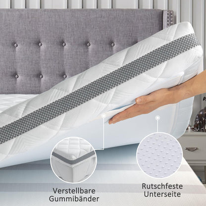 BedStory Gel-Matratzentopper 160x200 cm, H3/H4, 10 cm Kaltschaum