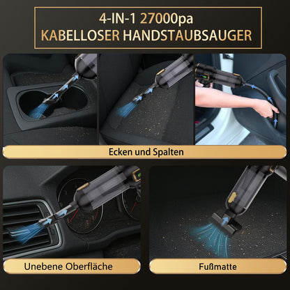 Lyiazsoy Akku-Handstaubsauger kabellos, 27000 Pa, 4-in-1 für Auto