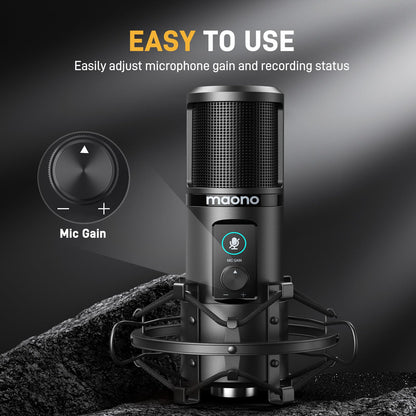 MAONO PM421 USB Mikrofon mit Arm – Streaming Gaming Podcast
